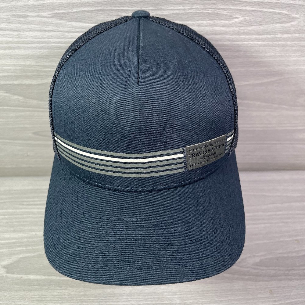 Travis Mathew Hat Snapback Flex Fit 110 Casual Golf Baseball Cap Blue Mesh